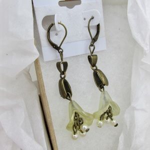 Rustic Brass Flower Earrings